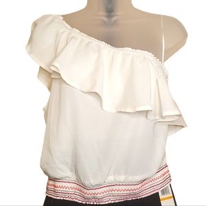 Candies Juniors Large White One Shoulder Top